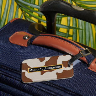 Etiqueta Para Maletas Colección de moda de cuero de vaca falso elegante