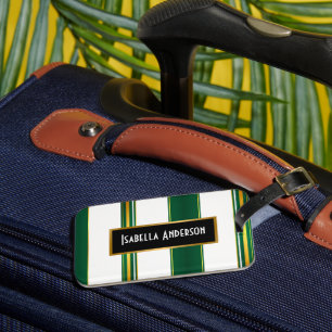 Etiqueta Para Maletas Colección de texturas de oro verde de moda de líne