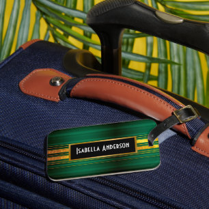 Etiqueta Para Maletas Colección popular de lona de lujo de oro verde