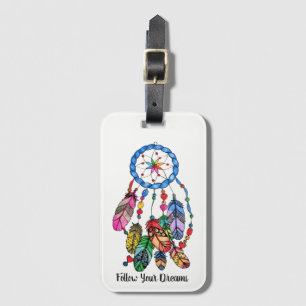 Etiqueta Para Maletas Colector magnífico del sueño del arco iris de la