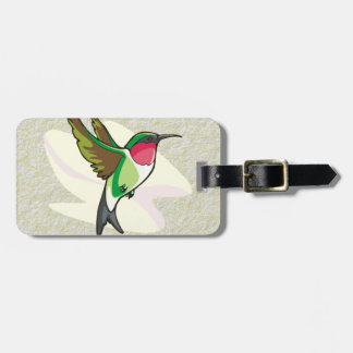 Etiqueta Para Maletas Colibrí en vuelo en el fondo Textured