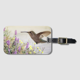 Etiqueta Para Maletas Colibríes y flores silvestres **Personalizado**