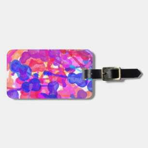 Etiqueta Para Maletas Collage coloreado de la guitarra