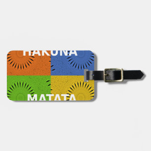 Etiqueta Para Maletas Collage de arte pop colorido y mensaje "Hakuna Mat