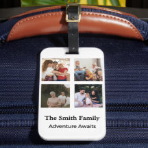 Collage de Fotos Familiares para Equipaje de Viaje