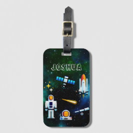 Etiqueta Para Maletas Collage de un astronauta divertido personalizado