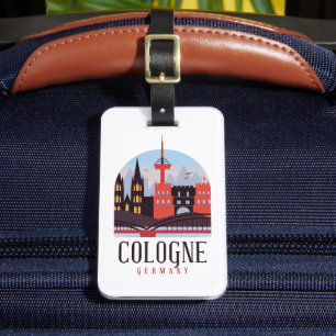 Etiqueta Para Maletas Cologne Alemania Vintage Cityscape