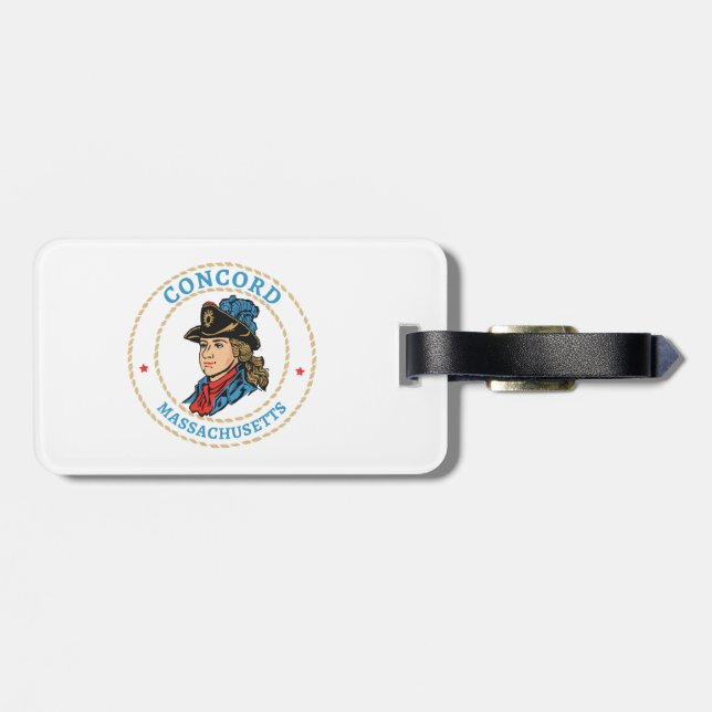 Etiqueta Para Maletas Colonial de Concord Massachusetts (Atrás Horizontal)