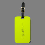 Etiqueta Para Maletas color amarillo de la imagen - añadir nombre<br><div class="desc">Etiqueta de equipaje con fondo de color sólido amarillo chartreuse y aspecto con letras a mano , fuente gris Diseño elegante y a la moda de Alma Wad . Personalízalo con tu nombre ahora . Sugerencia del diseñador : El nombre viene en escritura con letras a mano con cambios. Cuando...</div>