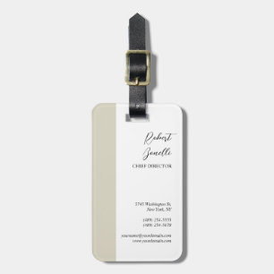 Etiqueta Para Maletas Color blanco negro negro minimalista personalizado