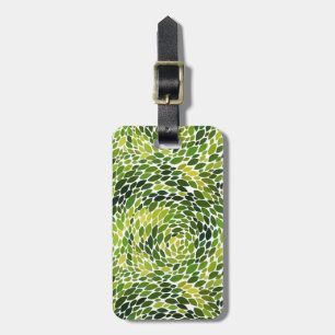 Etiqueta Para Maletas Color de agua de las hojas verdes que bailan en lo