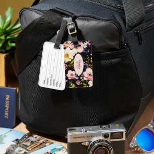 Etiqueta Para Maletas Color de agua rosas amarillas rosas rosas rosas ne