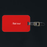 Etiqueta Para Maletas Color sólido rojo fiesta, plantilla,<br><div class="desc">Color sólido rojo fiesta,  Añadir texto blanco.</div>