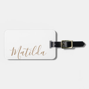 Etiqueta Para Maletas Color sólido sencillo oro Nombre personalizado equ