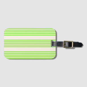 Etiqueta Para Maletas Color verde limón y beige cinco rayas