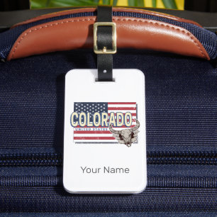 Etiqueta Para Maletas Colorado Estados Unidos Retro State Map Vintage US