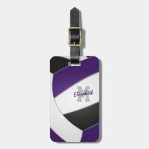 Etiqueta Para Maletas colores de equipo negro morado regalos chicas vole