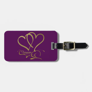 Etiqueta Para Maletas Colores de fondo editables Forever Hearts Gold