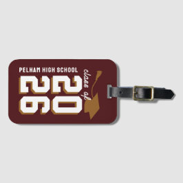Etiqueta Para Maletas Colores de la Escuela Letterman Graduación Persona