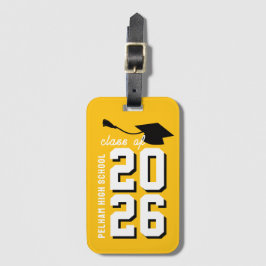 Etiqueta Para Maletas Colores de la Escuela Letterman Graduación Persona