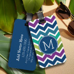 Etiqueta Para Maletas Colores de pavo real Personalizado del patrón de c<br><div class="desc">Un diseño popular con colores modernos de otoño y un área para añadir su monograma o nombre. Colores y patrones de moda para tu teléfono. Si necesita ajustar los monogramas,  pulse sobre el botón personalizar y realice cambios.</div>
