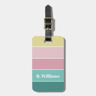 Etiqueta Para Maletas Colores de verano personalizado bandas de bloques