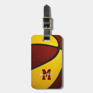 Etiqueta Para Maletas colores del equipo de oro de maroon monogramados b