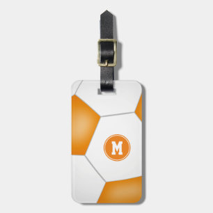 Etiqueta Para Maletas colores del equipo escolar naranja blanco jugador