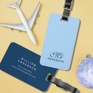 Etiqueta Para Maletas Colores Editables Personalizados Elegante Guión Sr