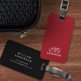 Etiqueta Para Maletas Colores Editables Personalizados Elegante Guión Sr