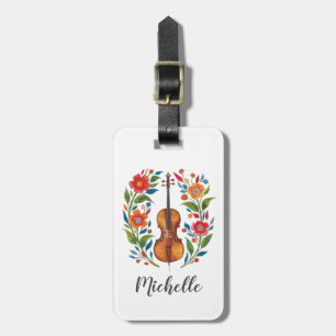 Etiqueta Para Maletas Colores Retro Vintage Floral Boho Flor Silvestre V