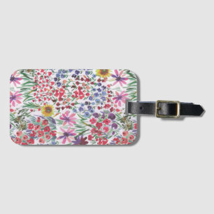 Etiqueta Para Maletas Colorida acuarela Floral botánica Boho Garden