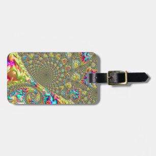 Etiqueta Para Maletas Colorida negrita vibrante Groovy Trippy espiral fr