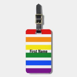 Etiqueta Para Maletas Coloridas franjas de arcoiris alegres