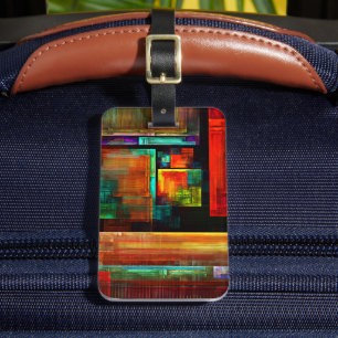 Etiqueta Para Maletas Coloridas plazas Patrón de arte abstracto moderno 