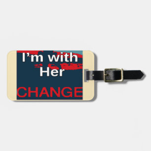 Etiqueta Para Maletas Colorido 2016 Estoy con su voto por Hillary USA S