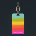 Etiqueta Para Maletas Colorido acuarela Luminosas Rayas Arcoiris Nombre<br><div class="desc">Esta elegante etiqueta para el equipaje personalizado presenta un bonito arco iris de colores brillantes. Personalízalo con tu nombre. Gran idea de regalo.</div>