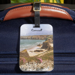 Etiqueta Para Maletas Colorido Cornwall England paisaje costero