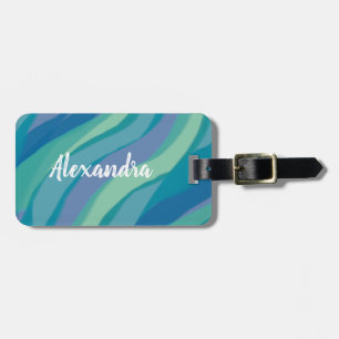 Etiqueta Para Maletas Colorido Elegante Abstracto Acuático