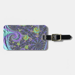 Etiqueta Para Maletas Colorido Groovy Boho Hippie Funky Resumen fractal