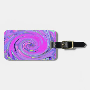 Etiqueta Para Maletas Colorido remolino boho hippie rosa caliente y púrp