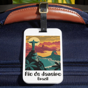 Etiqueta Para Maletas Colorido Río de Janeiro Brasil Arte de Viaje