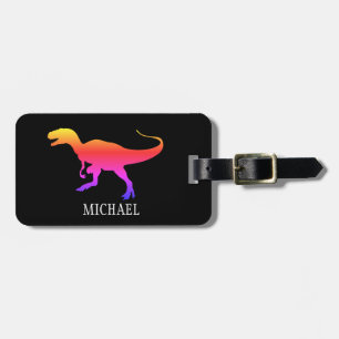 Etiqueta Para Maletas Colorido viaje de dinosaurios personalizados