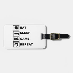 Etiqueta Para Maletas Coma, duerma, juego, repetición