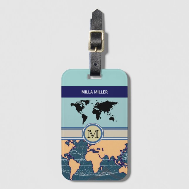 Etiqueta Para Maletas come see the world (Anverso vertical)