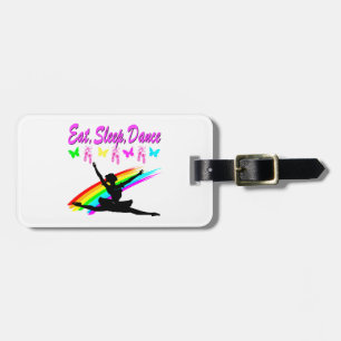 ETIQUETA PARA MALETAS COMER, DORMIR, BAILAR DISEÑO BALLERINA