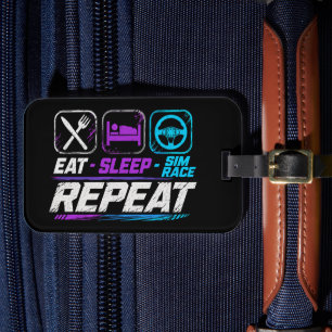 Etiqueta Para Maletas Comer dormir sim carrera repetir para fans de sim 