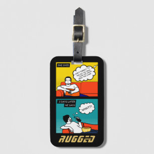 Etiqueta Para Maletas Comics Geek Rugged de color azul naranja