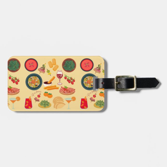 Etiqueta Para Maletas Comida España (Frente Horizontal)