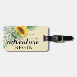 Etiqueta Para Maletas Comienza La Aventura Girasol Verdor